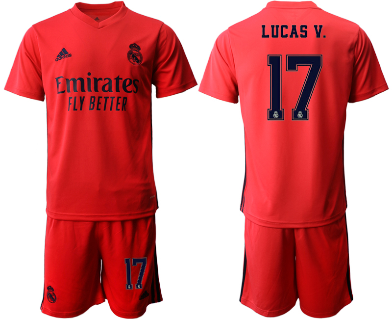Men 2020-2021 club Real Madrid away #17 red Soccer Jerseys->real madrid jersey->Soccer Club Jersey